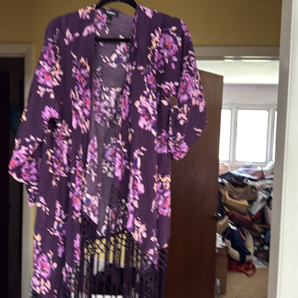 Torrid Purple and Pink Floral kimono